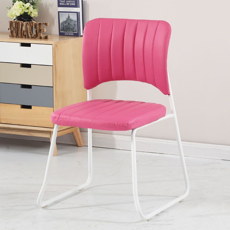 Scandinavian Leather Steel Stackable Vanity Stool