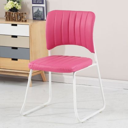 Scandinavian Leather Steel Stackable Vanity Stool