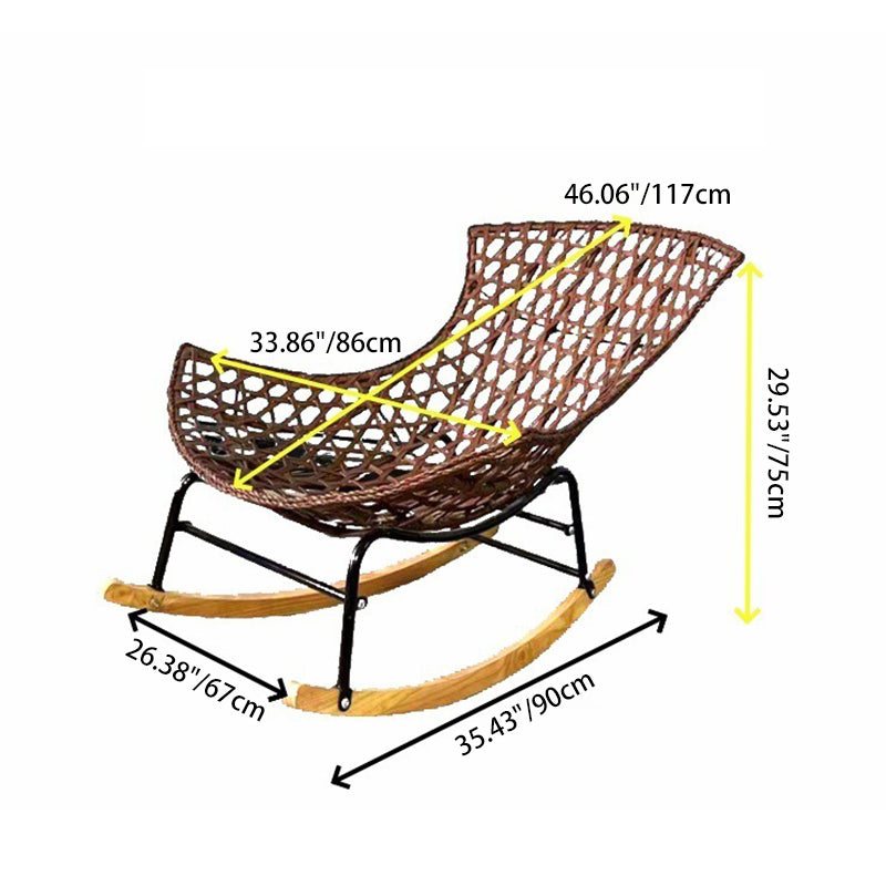 Boho Wicker Fabric Rocking Chair — Blue