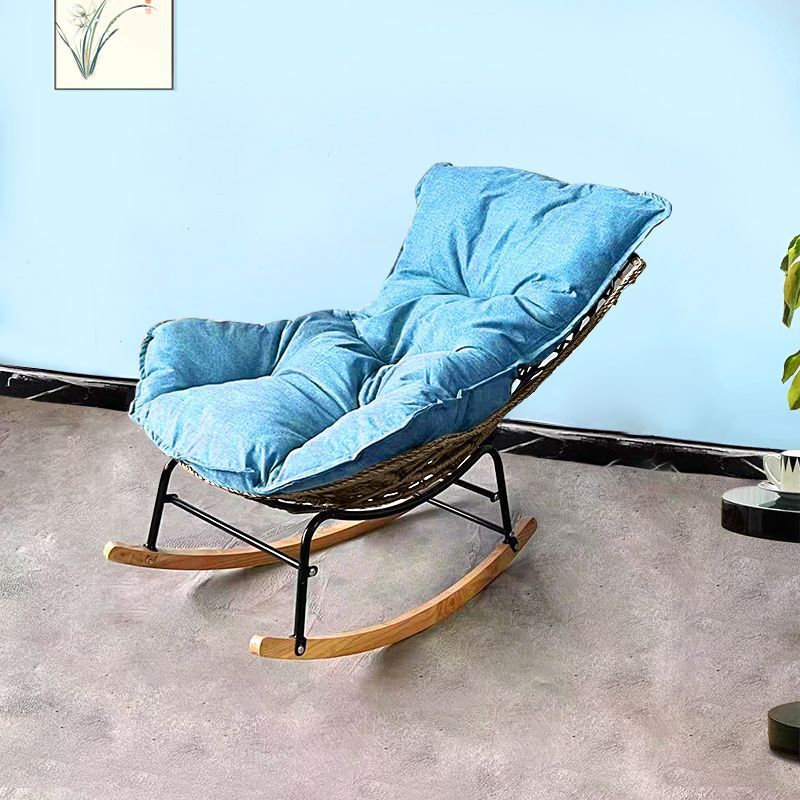 Boho Wicker Fabric Rocking Chair — Red