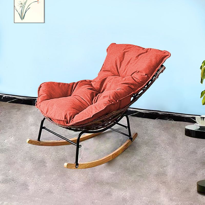 Boho Wicker Fabric Rocking Chair