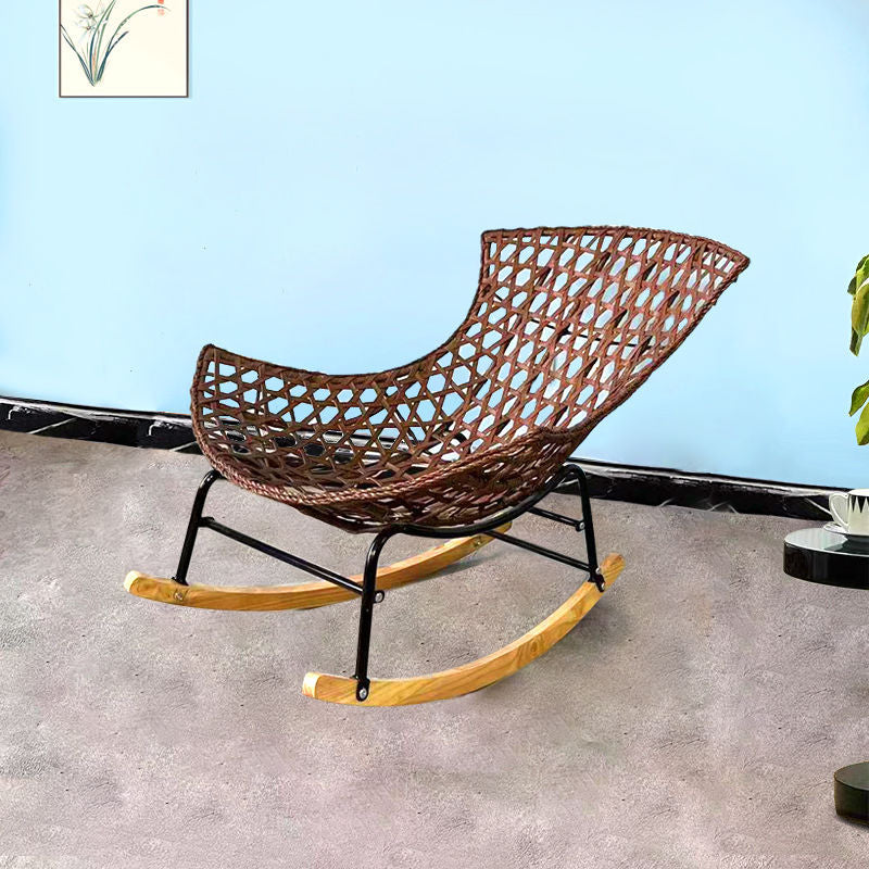 Boho Wicker Fabric Rocking Chair