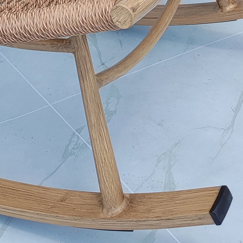 Boho Arc Braided Rope Wood Rocking Chair