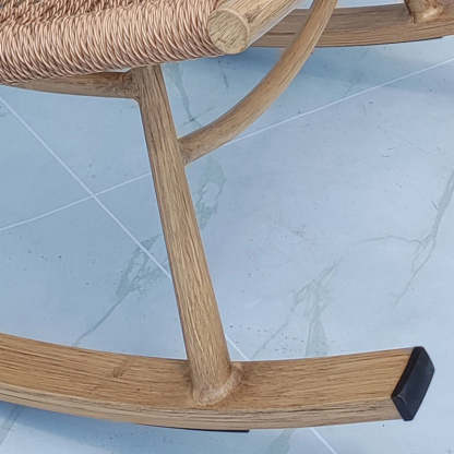 Boho Arc Braided Rope Wood Rocking Chair