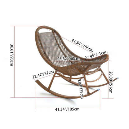 Boho Arc Braided Rope Wood Rocking Chair — B / Light Wood Color