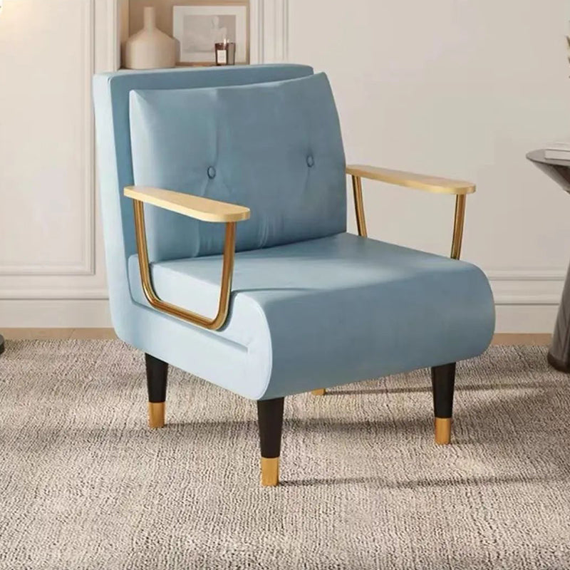 Contemporary Tech Fabric Accent Chair Sofa — Navy Blue