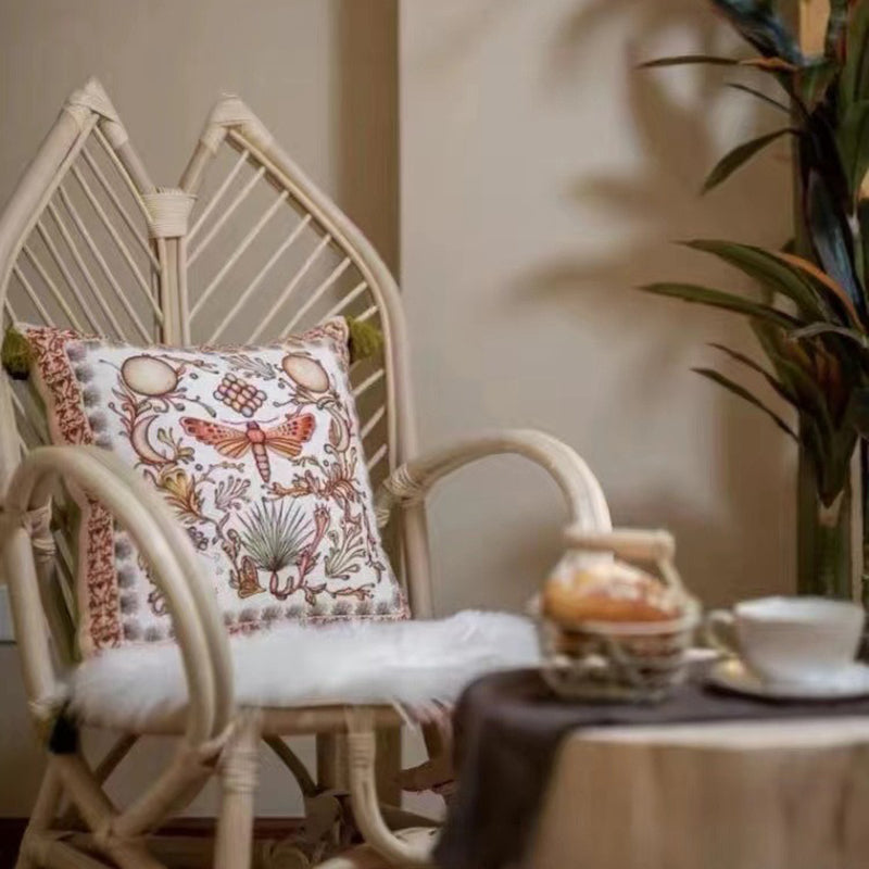 Contemporary Boho Rattan Patio Lounge Chair
