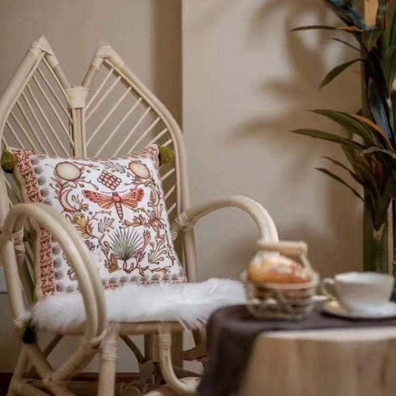 Contemporary Boho Rattan Patio Lounge Chair