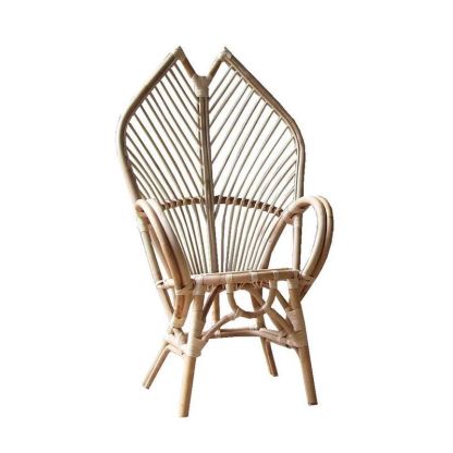 Contemporary Boho Rattan Patio Lounge Chair