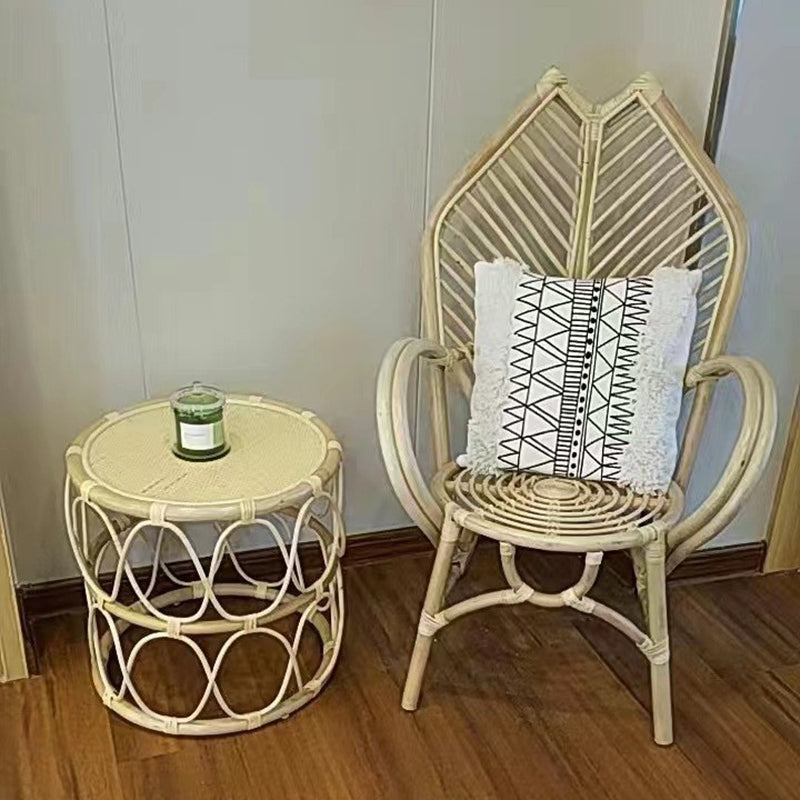 Contemporary Boho Rattan Patio Lounge Chair