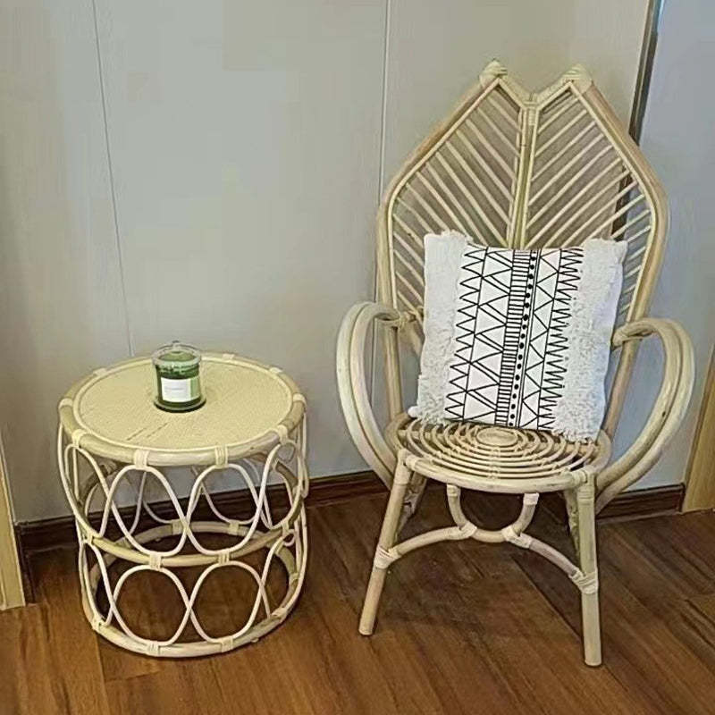 Contemporary Boho Rattan Patio Lounge Chair