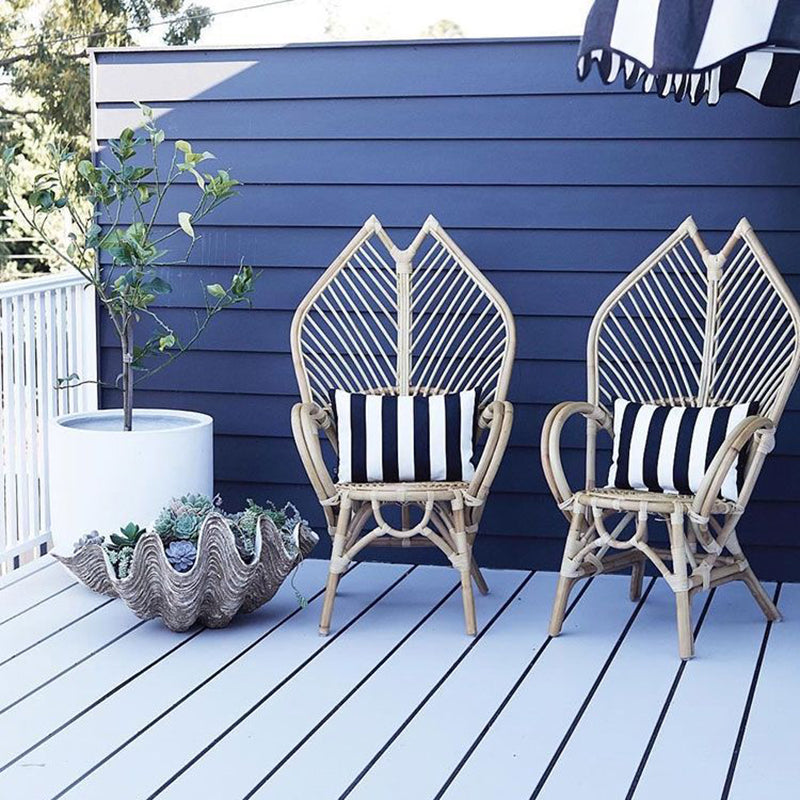 Contemporary Boho Rattan Patio Lounge Chair