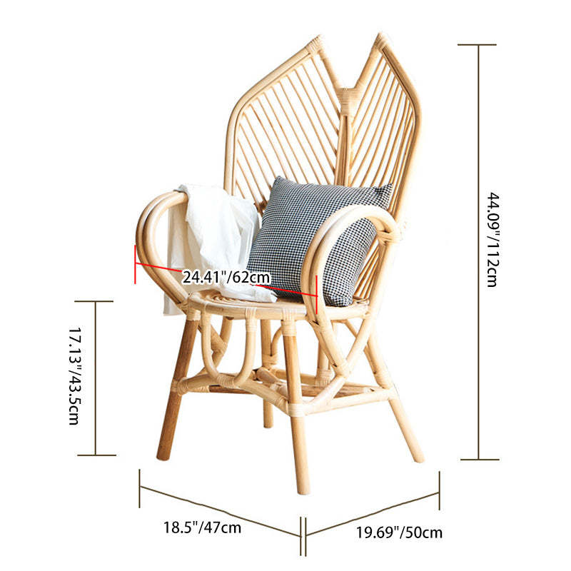 Contemporary Boho Rattan Patio Lounge Chair