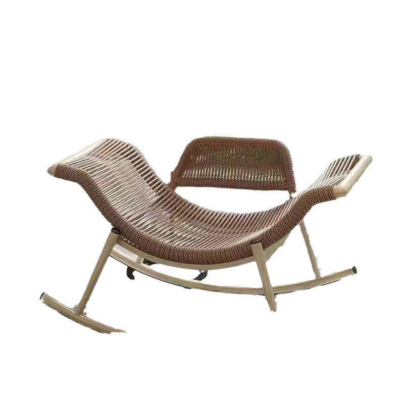 Contemporary Boho Rattan Patio Rocking Chair