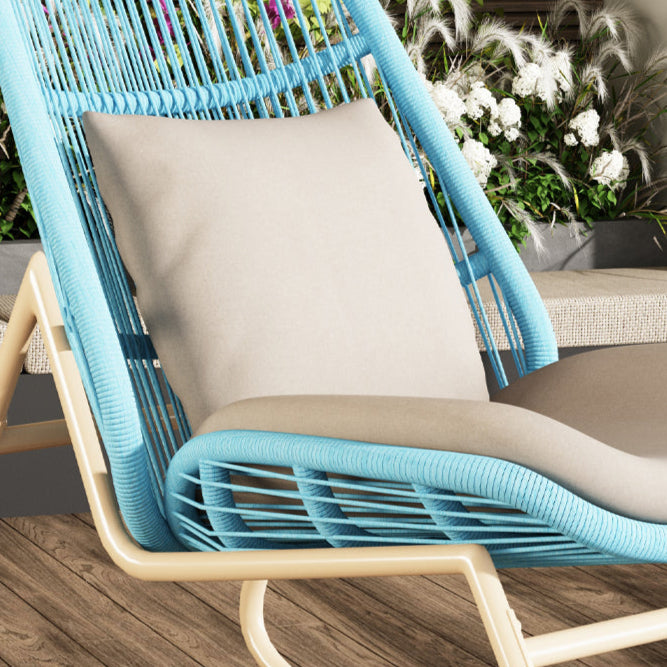 Boho Arc Rattan Metal Patio Rocking Chair