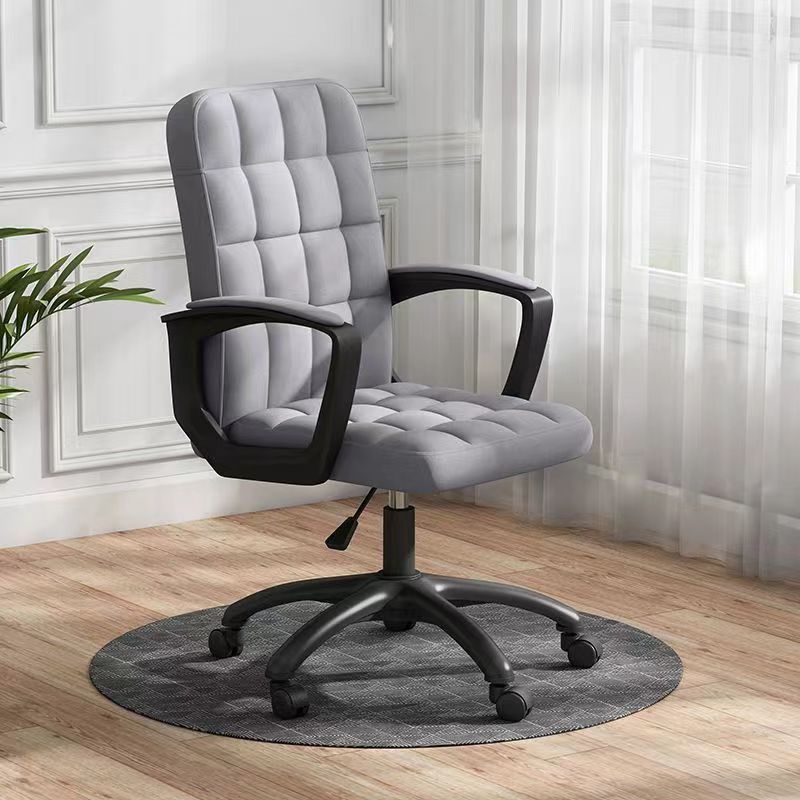 Lighom minimalist tufted desk metal office chairs — Smoke