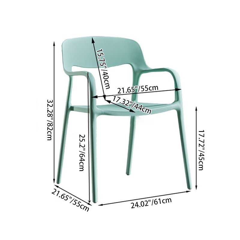 Nordic Plastic Stackable Dining Chair — Dark Blue