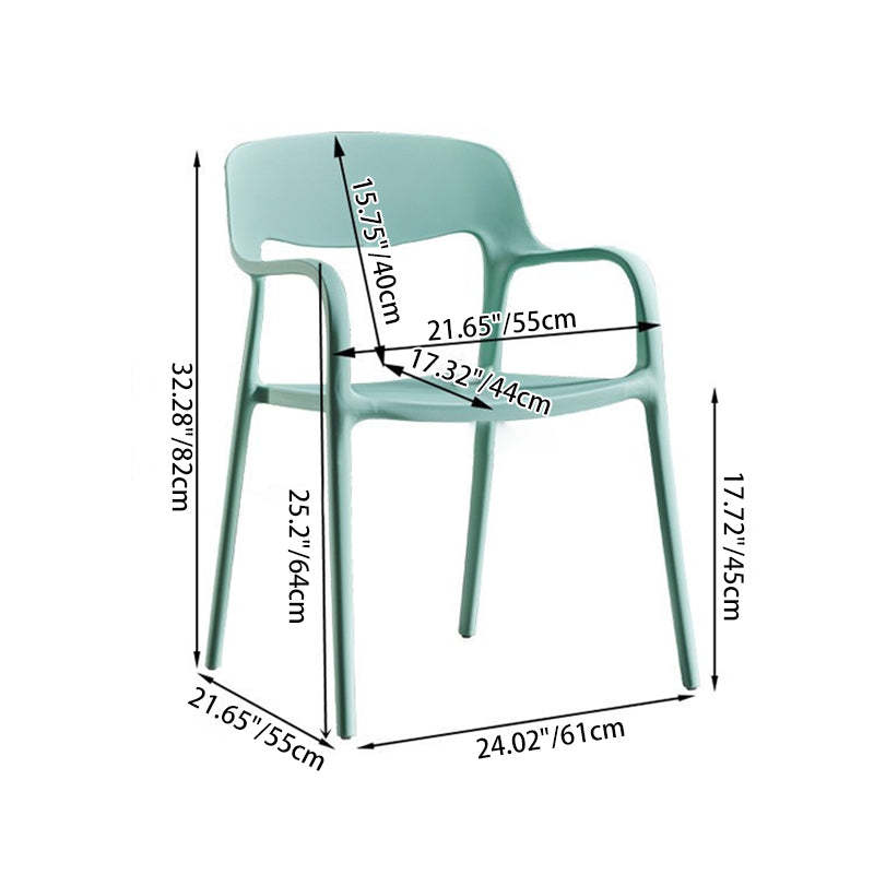 Nordic Plastic Stackable Dining Chair — Dark Blue