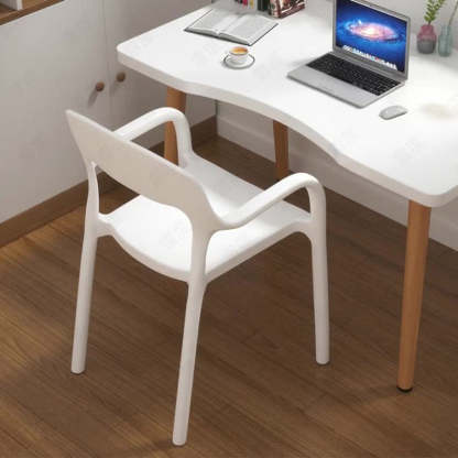 Nordic Plastic Stackable Dining Chair — White
