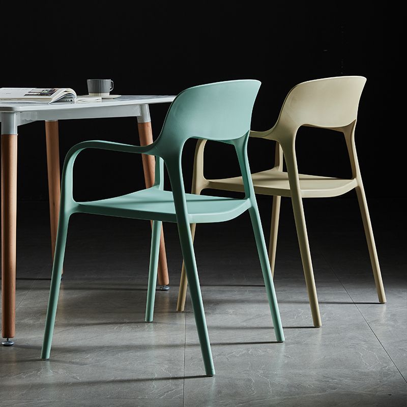 Nordic Plastic Stackable Dining Chair — Black