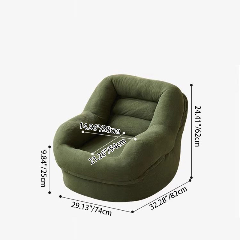 Scandinavian Corduroy Upholstered Accent Chair