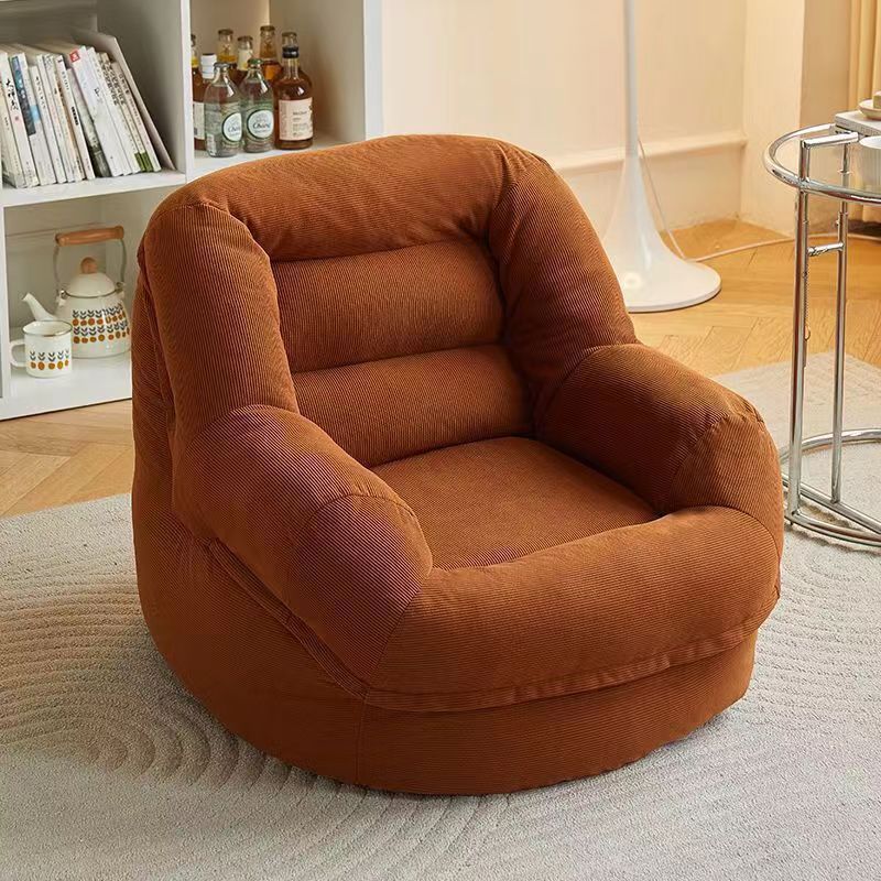 Scandinavian Corduroy Upholstered Accent Chair — White