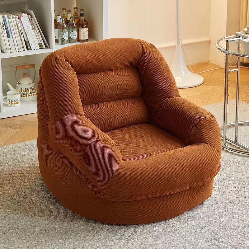 Scandinavian Corduroy Upholstered Accent Chair — White