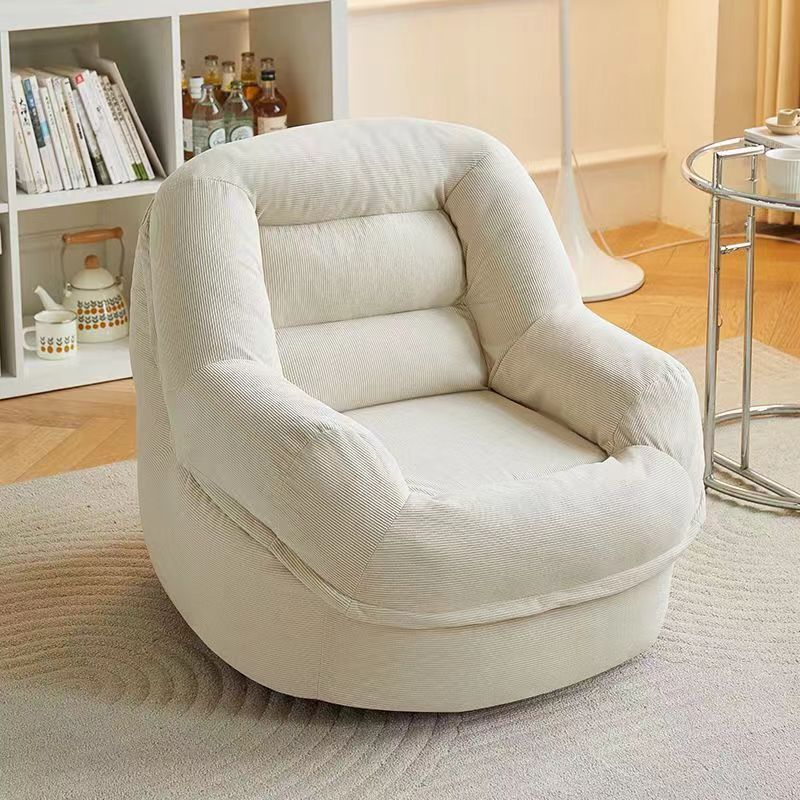 Scandinavian Corduroy Upholstered Accent Chair — Brown