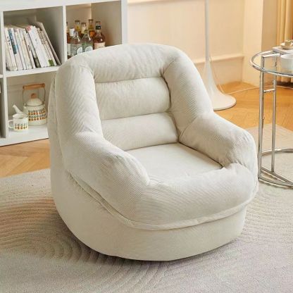 Scandinavian Corduroy Upholstered Accent Chair — Brown