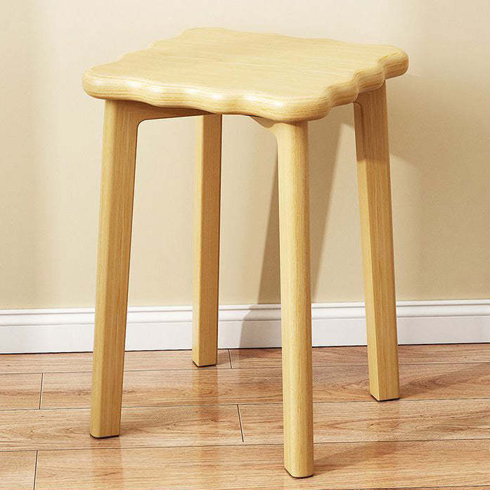 Biscuit Wood Stackable Low Stool