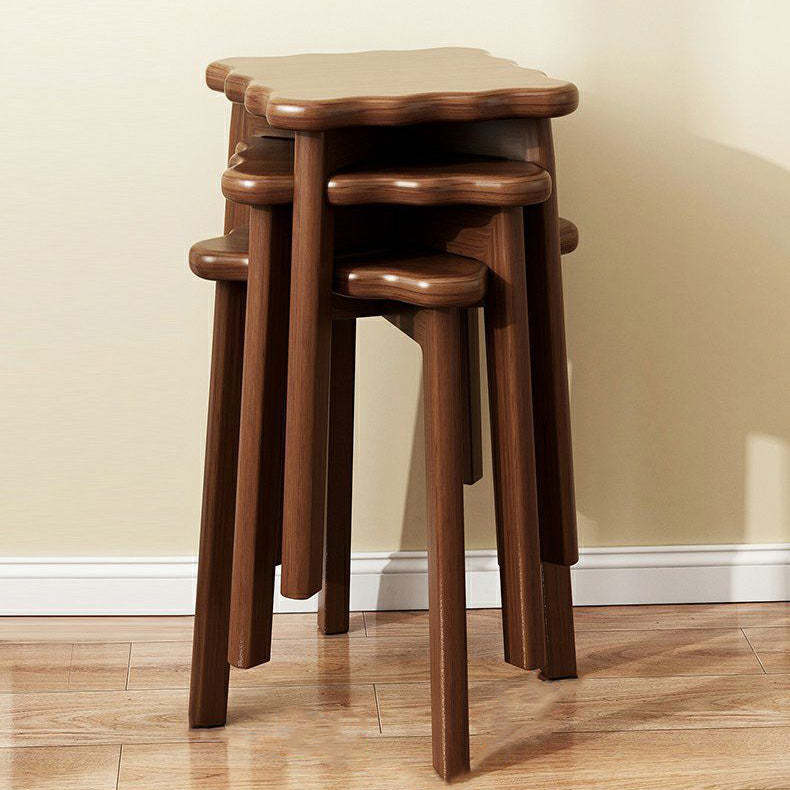 Biscuit Wood Stackable Low Stool