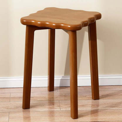 Biscuit Wood Stackable Low Stool