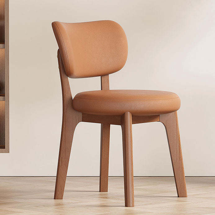 Nordic Leather Wood Frame Dining Chair