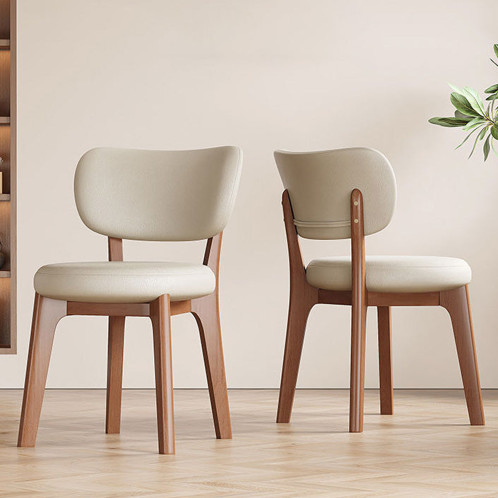 Nordic Leather Wood Frame Dining Chair