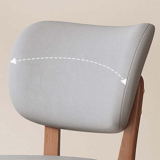 Nordic Leather Wood Frame Dining Chair — Orange