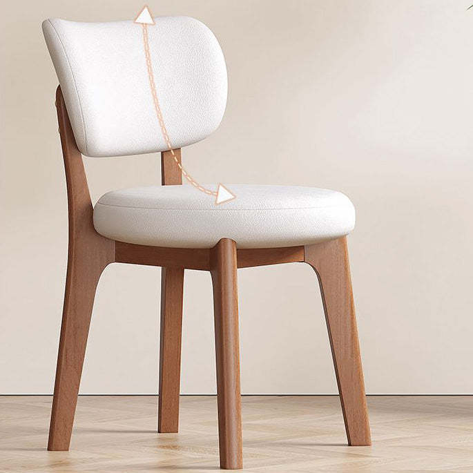 Nordic Leather Wood Frame Dining Chair