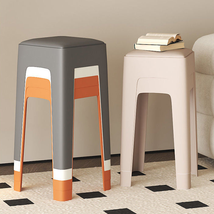 Nordic Plastic Stackable Backless Vanity Stool