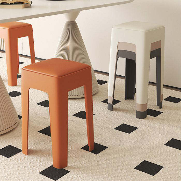 Nordic Plastic Stackable Backless Vanity Stool