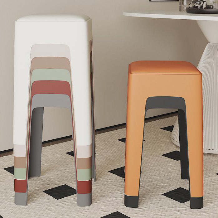 Nordic Plastic Stackable Backless Vanity Stool