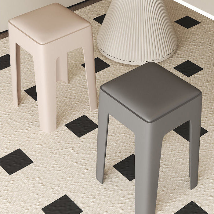 Nordic Plastic Stackable Backless Vanity Stool