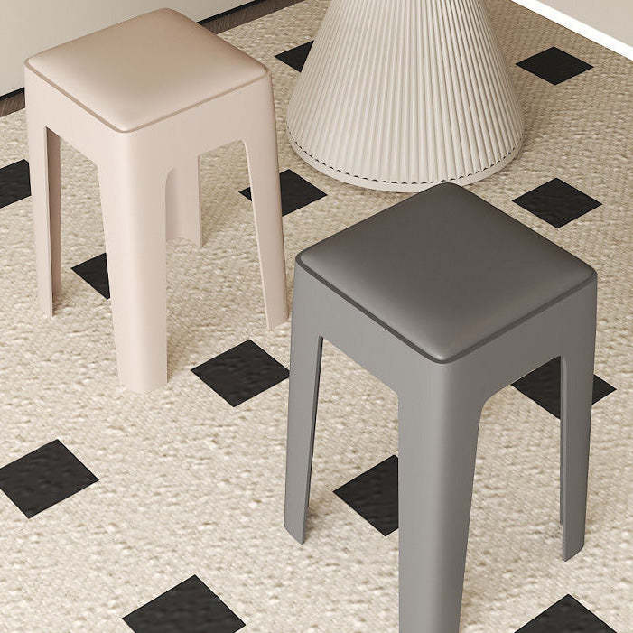 Nordic Plastic Stackable Backless Vanity Stool
