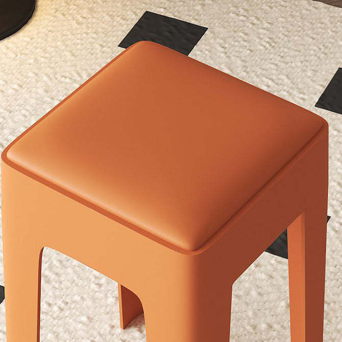 Nordic Plastic Stackable Backless Vanity Stool — Caramel Color