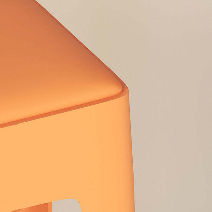 Nordic Plastic Stackable Backless Vanity Stool — Wine Red