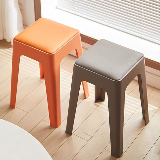 Nordic Plastic Stackable Backless Vanity Stool