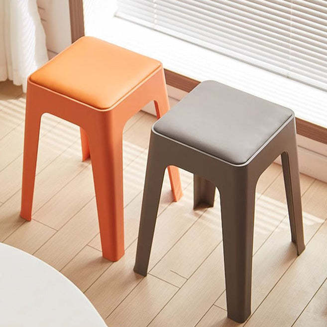Nordic Plastic Stackable Backless Vanity Stool