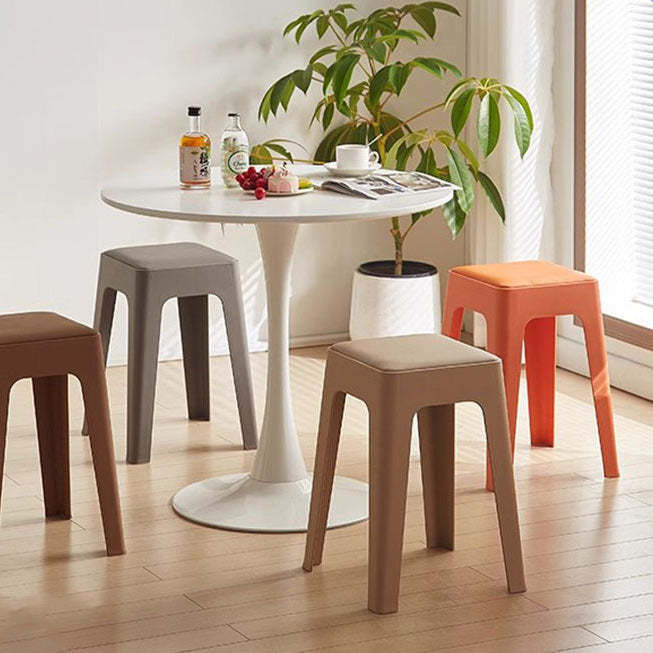 Nordic Plastic Stackable Backless Vanity Stool