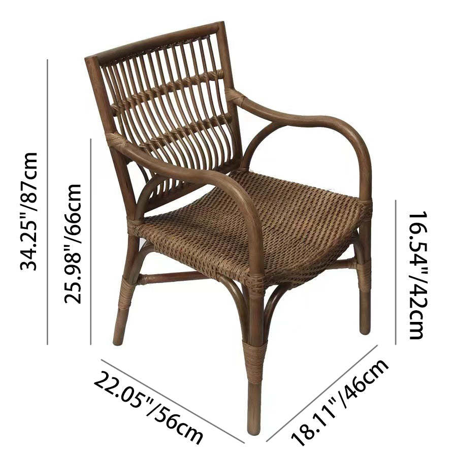 Contemporary Boho Rattan Patio Lounge Chair