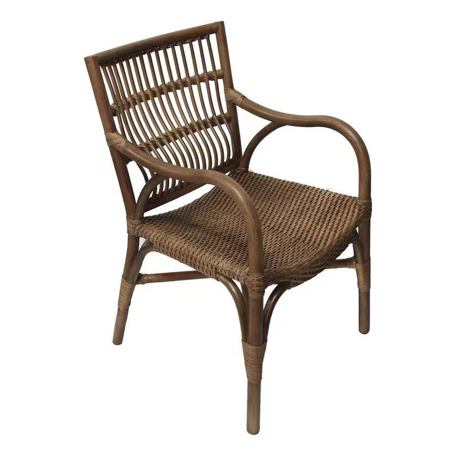 Contemporary Boho Rattan Patio Lounge Chair