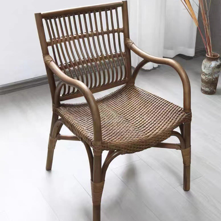 Contemporary Boho Rattan Patio Lounge Chair
