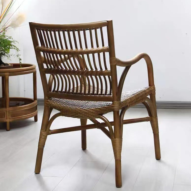 Contemporary Boho Rattan Patio Lounge Chair